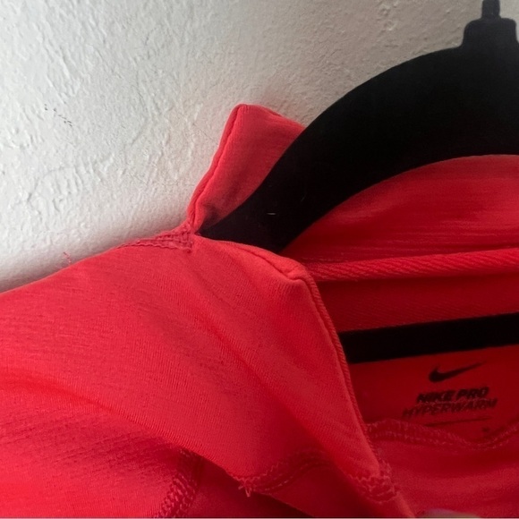 Nike Pro hyperwarm long sleeve training top running shirt orange medium - Picture 10 of 11